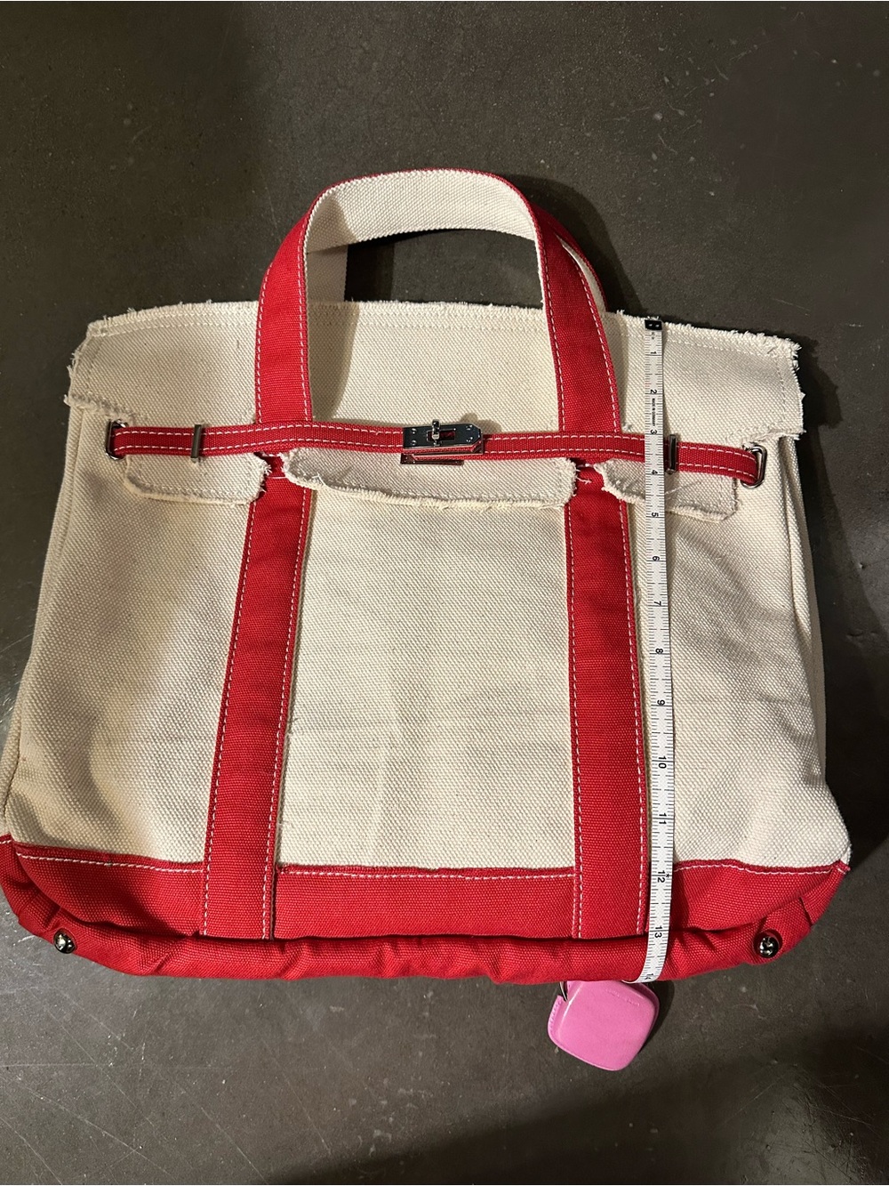 NWT Boatkin Boat Tote - Sunwin Madaket Large Classic Tote Bag - Red & Cream - Picture 9 of 9